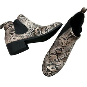 COCONUTS by MATISSE Women’s Faux Snakeskin Print Ankle Boots Chelsea Style 10M‎